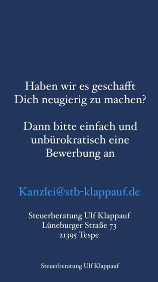 Bewerbung bitte unbürokratisch per E-Mail Bewerbung bitte unbürokratisch per E-Mail